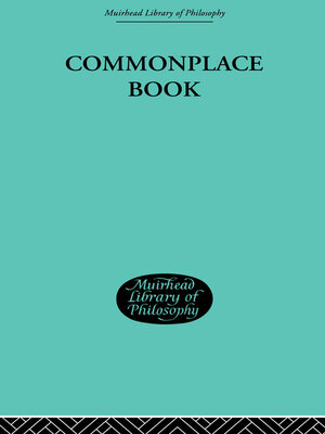 cover image of Commonplace Book